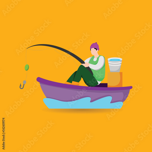 Fishing Activity Design Illustration for Hobby