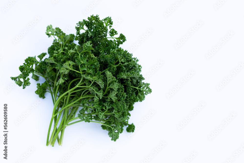 Fresh parsley on white background. Fresh parsley on white background.