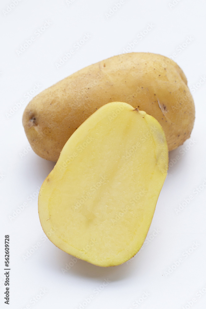 Raw potatoes isolated on white background Raw potatoes isolated on white background
