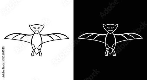 nocturnal animal bat icon. modifiable vector. symbol logo illustration.