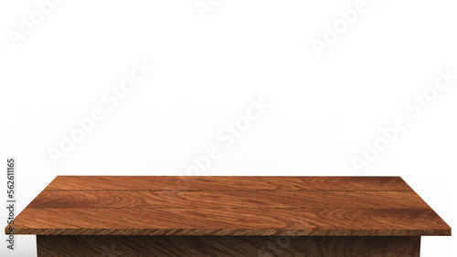 Wooden kitchen table top empty dining table