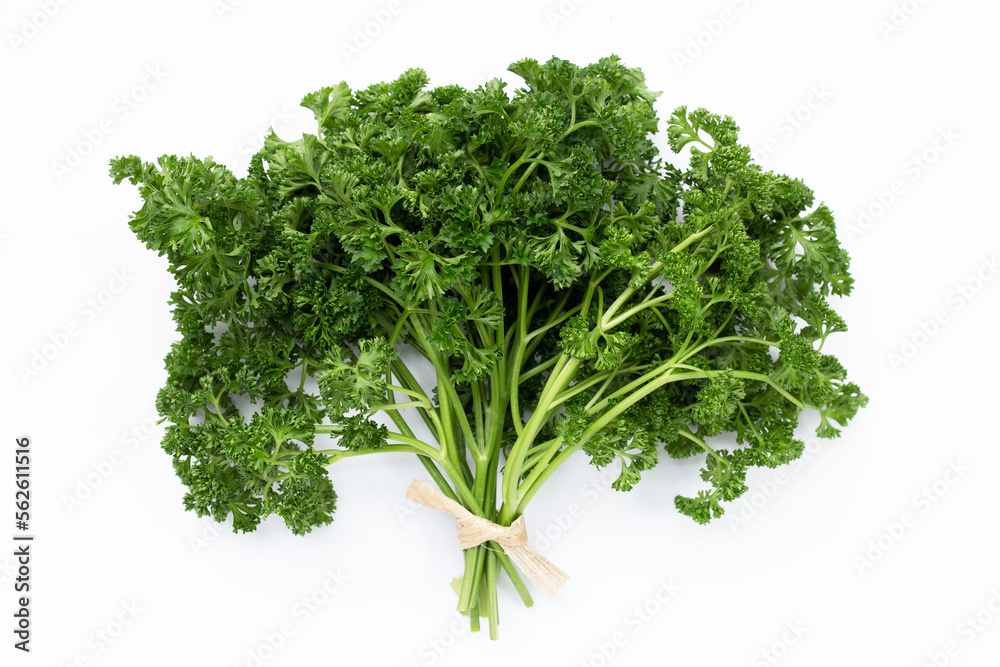 Fresh parsley on white background. Fresh parsley on white background.
