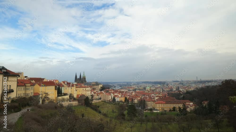 Timelapse of historical part of Prague with sunny blue skyline. Timelapse of historical part of Prague with sunny blue skyline.