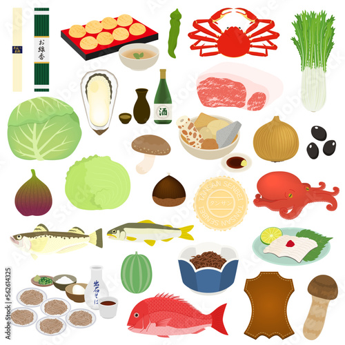 兵庫県の特産品のイラスト
