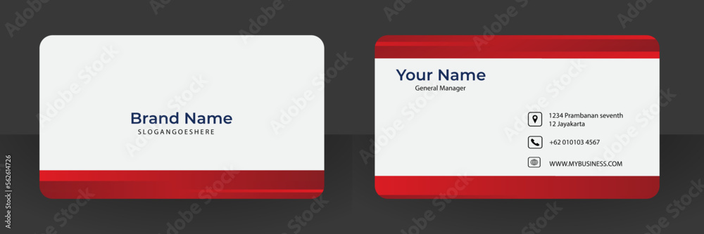 Red and White Corporate Business Card Design Template. Stationery Design, Print Template, Vector illustration. Red and White Corporate Business Card Design Template. Stationery Design, Print Template, Vector illustration.