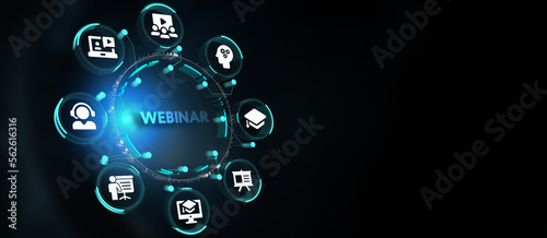 Business  Technology  Internet and network concept. Webinar e-learning. Training concept. 3d illustration