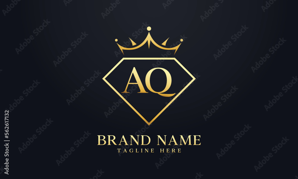 Diamond crown vector. Luxury queen logo for jewelry vector with letters Diamond crown vector. Luxury queen logo for jewelry vector with letters