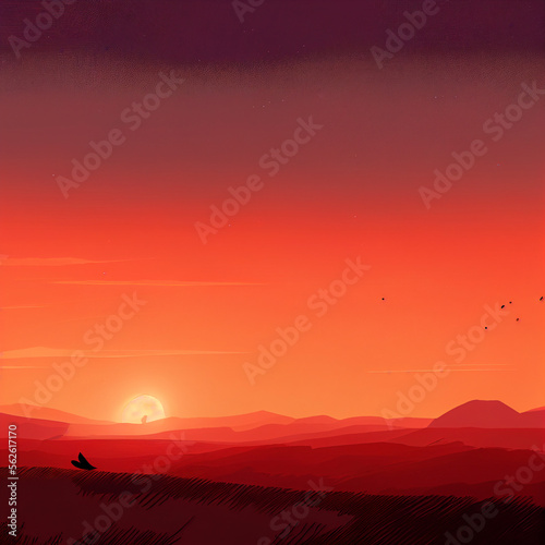 sunset over the mountains