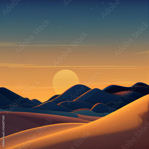 sunset in the desert