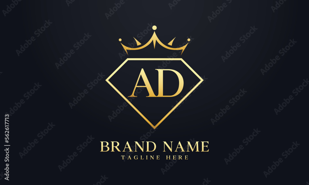 Diamond crown vector. Luxury queen logo for jewelry vector with letters Diamond crown vector. Luxury queen logo for jewelry vector with letters