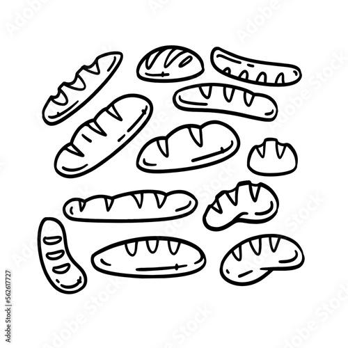 hand drawn vector illustration of bread