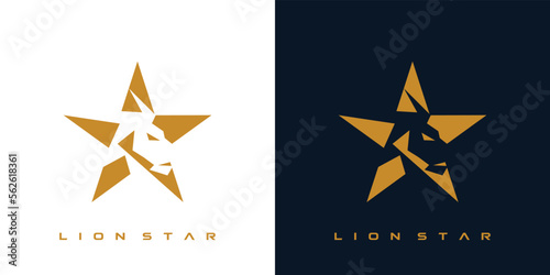 Lion star logo design modern and powerful