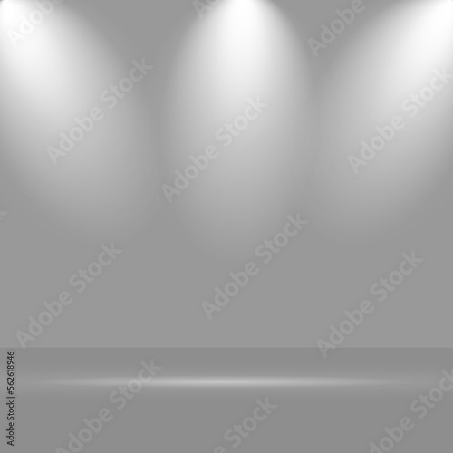  realistic studio lights empty background design