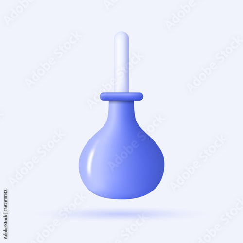 3d medical enema icon. Syringing concept. Realistic medical cluster. Healthcare element for mobile concepts and web apps. Modern vector illustration in cartoon style.