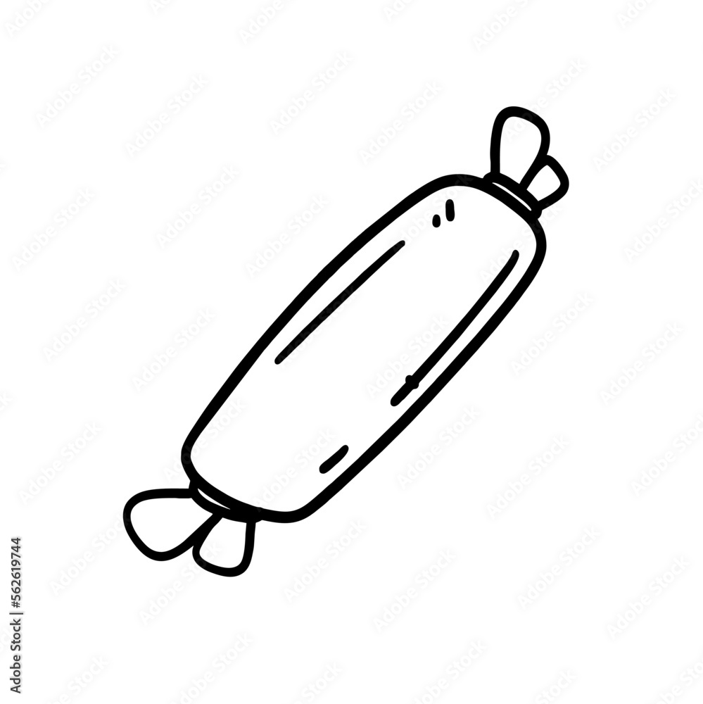 Vector Illustration of Hand drawn Sausage Outline Doodle art style Vector Illustration of Hand drawn Sausage Outline Doodle art style