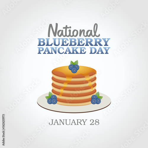 vector graphic of national blueberry pancake day good for national blueberry pancake day celebration. flat design. flyer design.flat illustration.