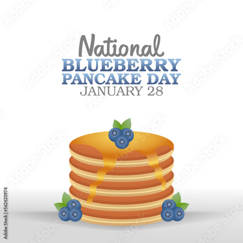 vector graphic of national blueberry pancake day good for national blueberry pancake day celebration. flat design. flyer design.flat illustration.