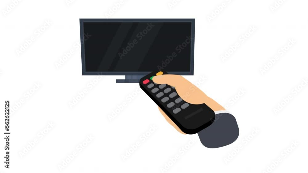 TV. TV remote control, alpha channel. Cartoon