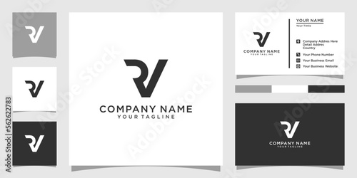 RV or VR initial letter logo design concept.
