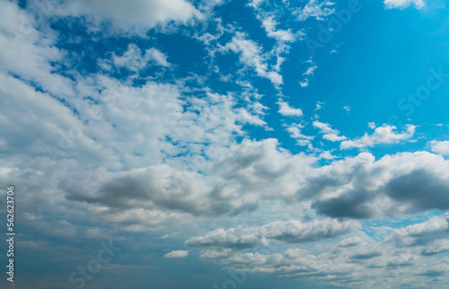 Sky with blue and white clouds beautiful nature background