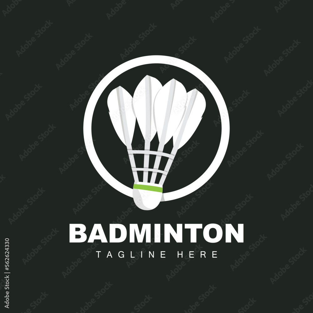 Badminton Logo, Sport Game Vector With Shuttlecock Racket, Sport Branch Design, Template Icon Badminton Logo, Sport Game Vector With Shuttlecock Racket, Sport Branch Design, Template Icon