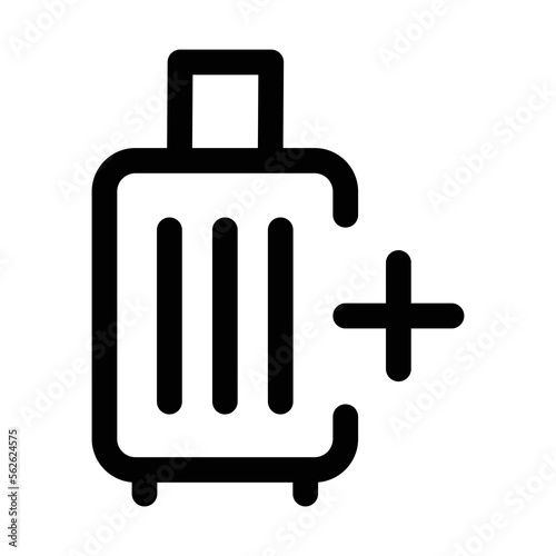 Extra baggage vector icon. Isolated additional luggage sign design. 
