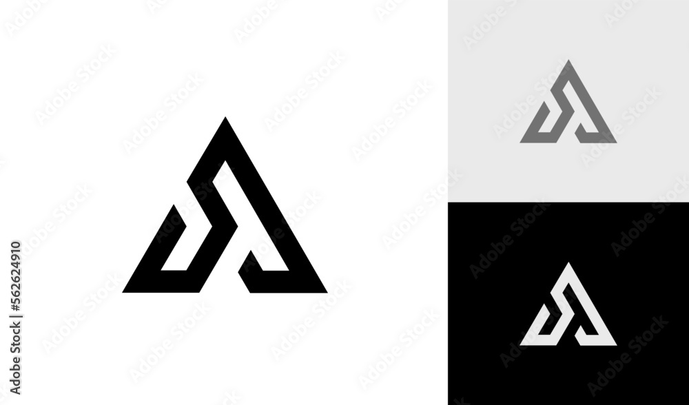 Abstract letter A or initial A monogram logo design vector Abstract letter A or initial A monogram logo design vector