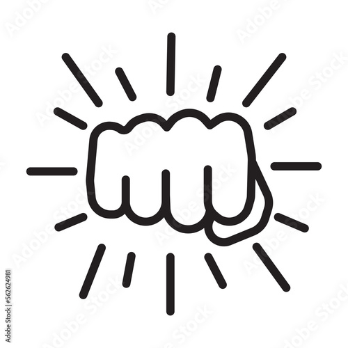 Fist bump vector icon. Isolated knuckle point of view sign design. 