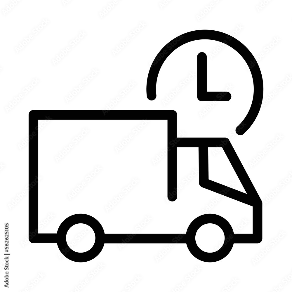 Delivery waiting vector icon. Isolated track with time sign design. Delivery waiting vector icon. Isolated track with time sign design.