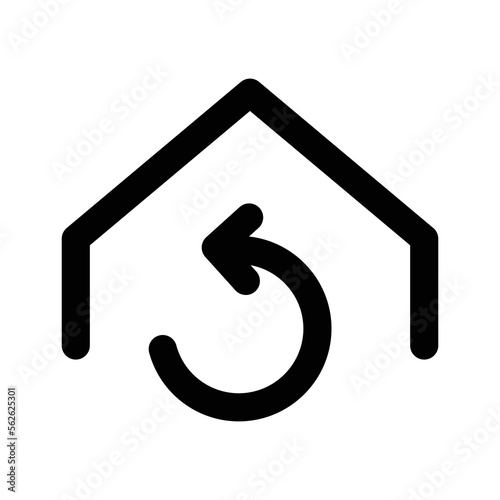 Return to home button vector icon. Isolated back to homepage menu sign design.