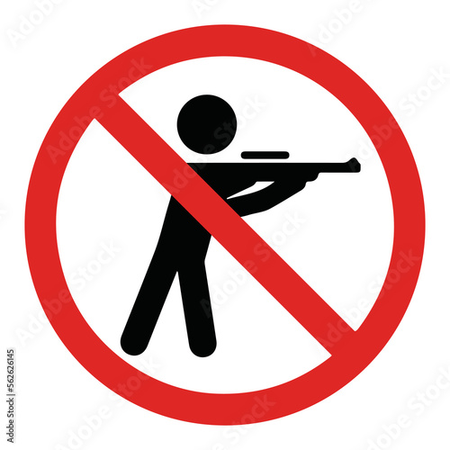 No Hunting vector icon. Isolated hunting is prohibited sticker design