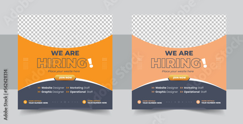 We are hiring job vacancy social media post or Social Media Square Banner design template