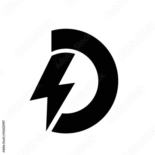 a simple and luxurious black and white logo in the form of the letter d, suitable for use in all fields