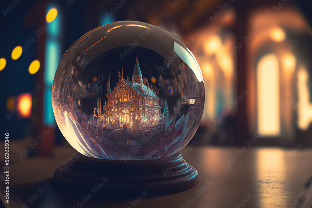 A Magical crystal ball isolated blur background. Generative AI