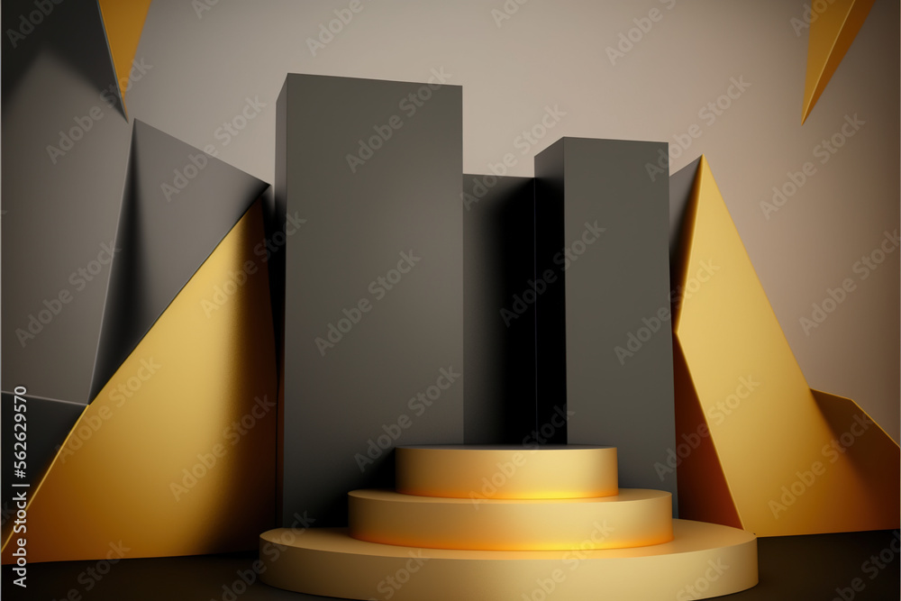 Obraz premium Abstract Geometric Podium Background.Generative AI