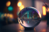 A Magical crystal ball isolated blur background. Generative AI