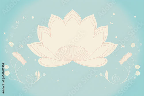 beautiful lotus flower art on light blue background With Generative AI