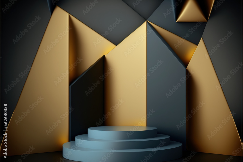 Obraz premium Abstract Geometric Podium Background.Generative AI