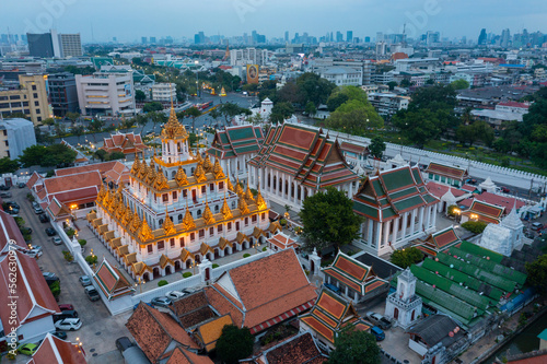 Wat Ratchanaddaram and Loha Prasat Metal Palace in Bangkok photo