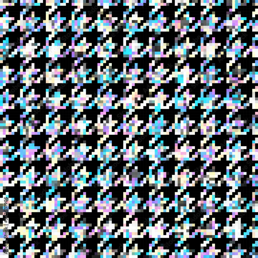 Fototapeta premium Houndstooth plaid geometric overlay style pattern. Vector image.