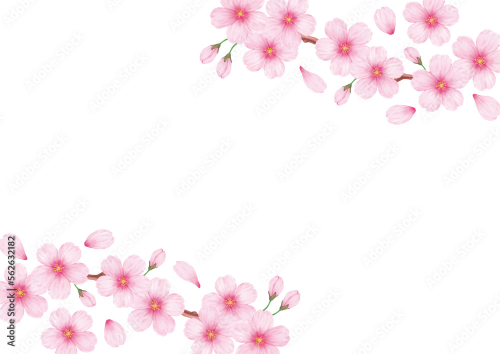 春の美しい桜のフレーム背景素材 春の美しい桜のフレーム背景素材