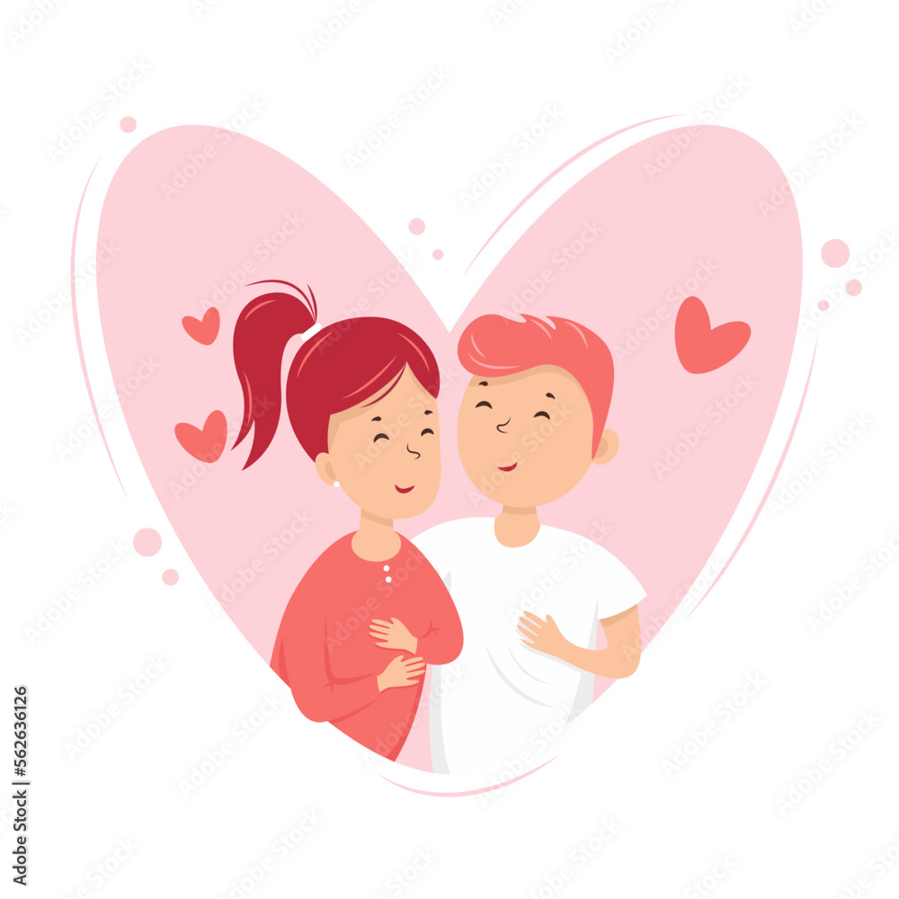 vector illustration young couple in love vector illustration young couple in love
