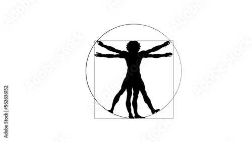 Vitruvian Man silhouette