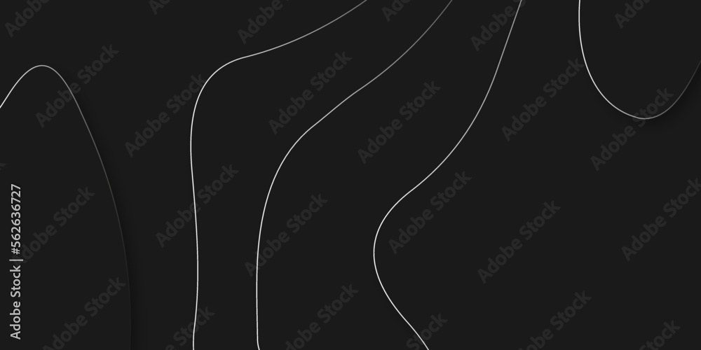 Naklejka premium Abstract black Papercut banner concept. Paper carve black background for card poster brochure flyer design in lines black colors. Vector illustration. Cover layout template. Material design concept.