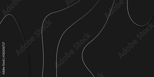 Abstract black Papercut banner concept. Paper carve black background for card poster brochure flyer design in lines black colors. Vector illustration. Cover layout template. Material design concept.