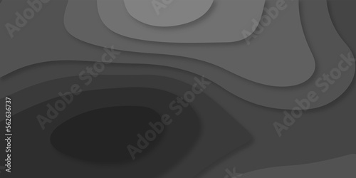 Abstract black Papercut banner concept. Paper carve black background for card poster brochure flyer design in lines black colors. Vector illustration. Cover layout template. Material design concept.