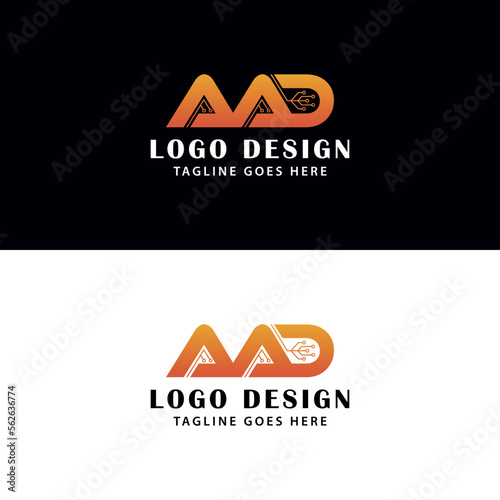 Letter AAD Tech Logo Design photo