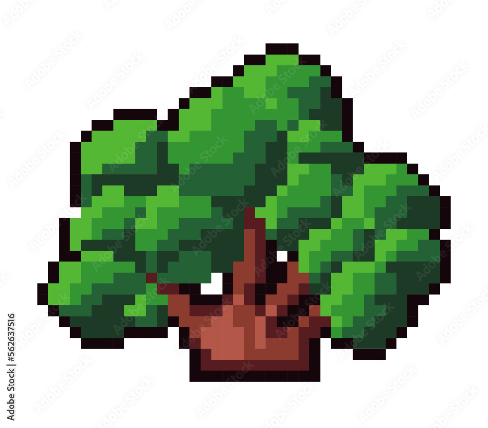 Pixelated bush, nature and forest in 8 bit game Pixelated bush, nature and forest in 8 bit game