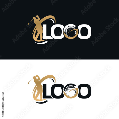 Golf Club logo design - Golf Player Logo - Golf Ball Logo