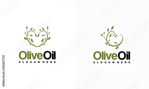 Love Olive Oil Logo designs concept vector